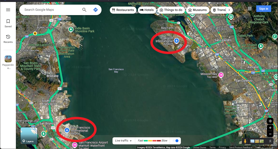 San Francisco Bay Area airports (SFO and OAK)